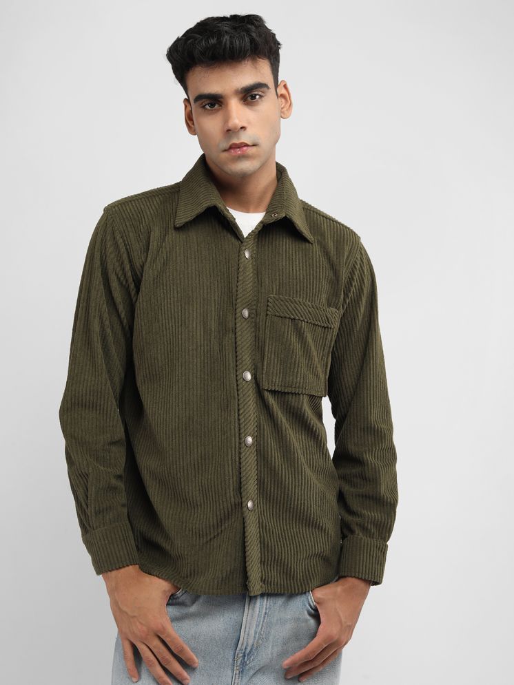     			Chkokko Polyester Men's Casual Jacket - Olive ( Pack of 1 )