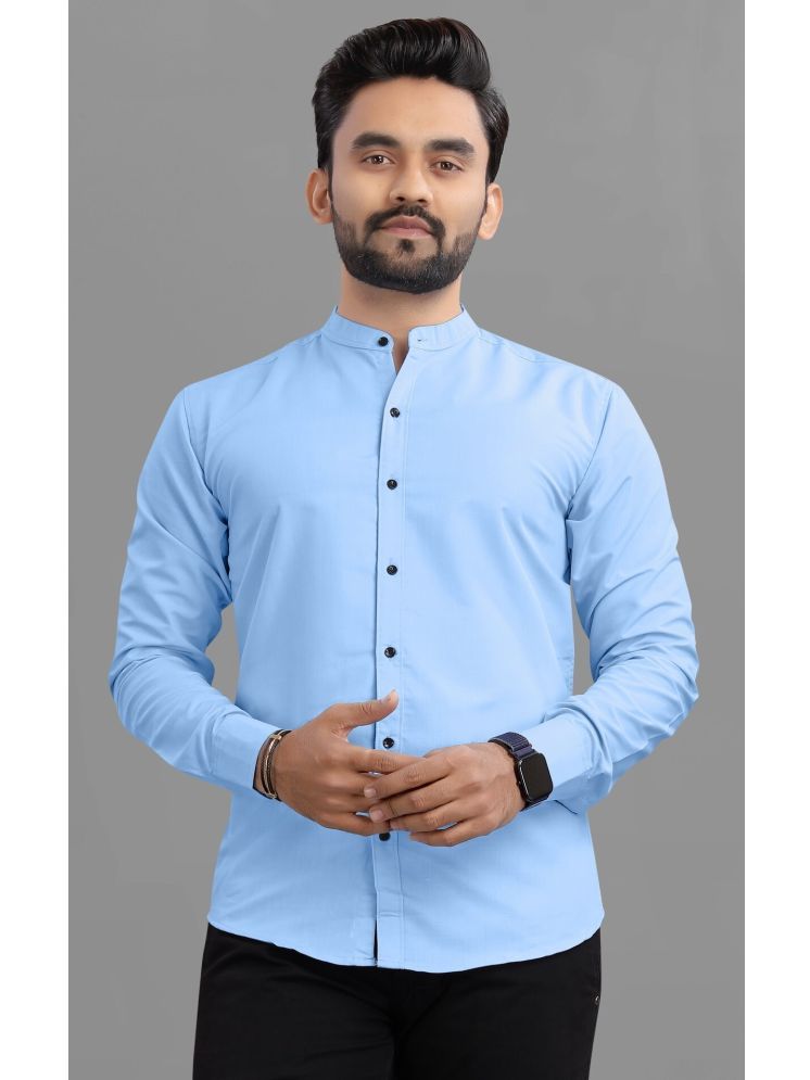     			Ethnic Trendz Cotton Blend Regular Fit Solids Full Sleeves Men's Casual Shirt - Light Blue ( Pack of 1 )