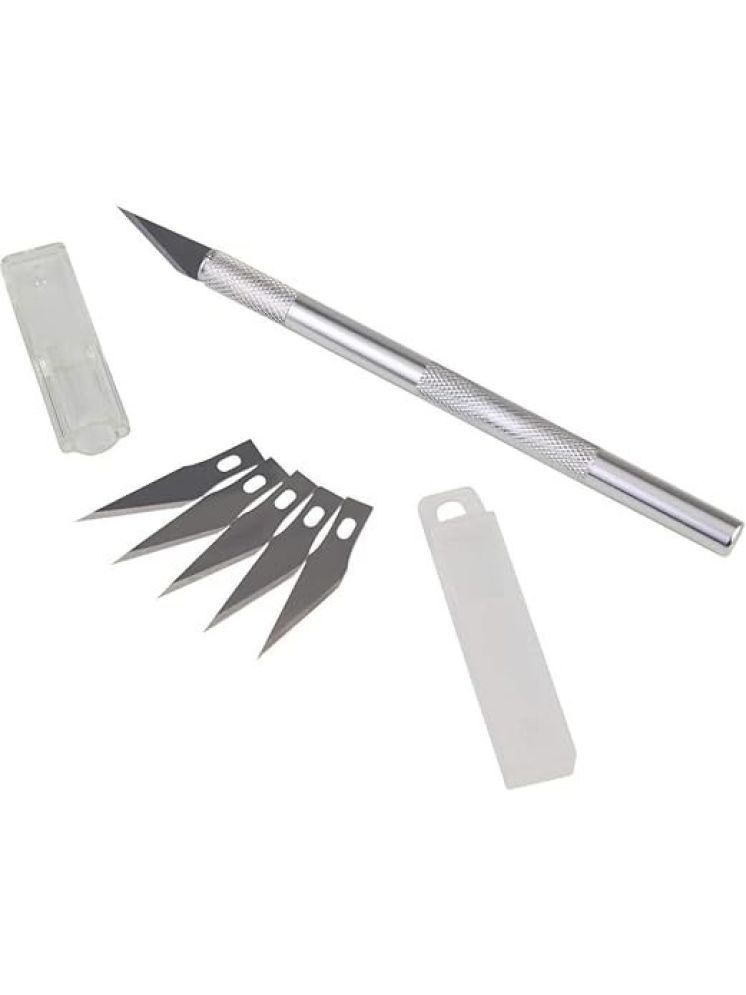     			FREEDY Detail Pen Knife with 5 Interchangeable Sharp Blades for Carving/Mat Cutting &Paper Cutting