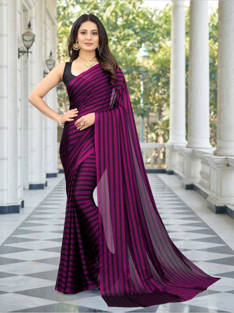     			Gazal Fashions Silk Printed Saree With Blouse Piece - Purple ( Pack of 1 )