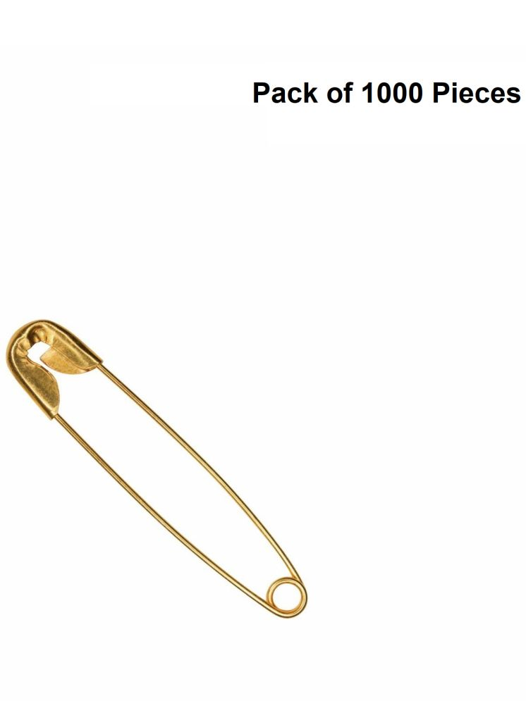     			Jyoti 33201 Safety Pin - Prime, Strong Nickel Plated Steel, Rust Resistant, Heavy Duty Variety Pack, Perfect for Clothes, Crafts, Sewing, Pinning, (1000 Pins of Size 000 / 19mm Golden Finish in a Box)