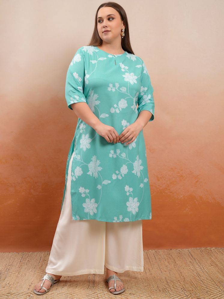     			Ketch Polyester Printed Straight Women's Kurti - Green ( Pack of 1 )