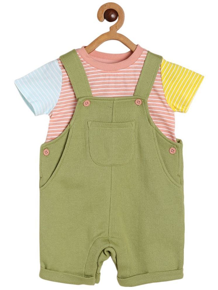     			MINI KLUB Multi Cotton Baby Boy Dungaree Sets ( Pack of 2 )