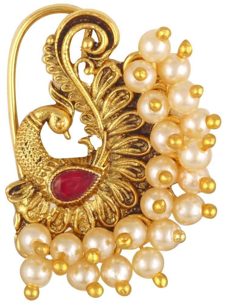     			Vivastri Premium & Attractive Pearl Beaded Unique Nosepin Limited Edition For Women & Girls -