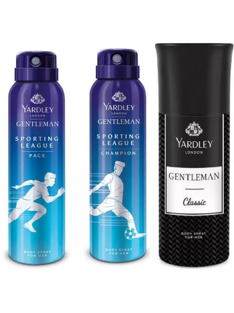     			Yardley London SPORTING LEAGUE PACE ,CHAMPION,CLASSIC Body Spray for Men,Women,Unisex 450 ml ( Pack of 3 )