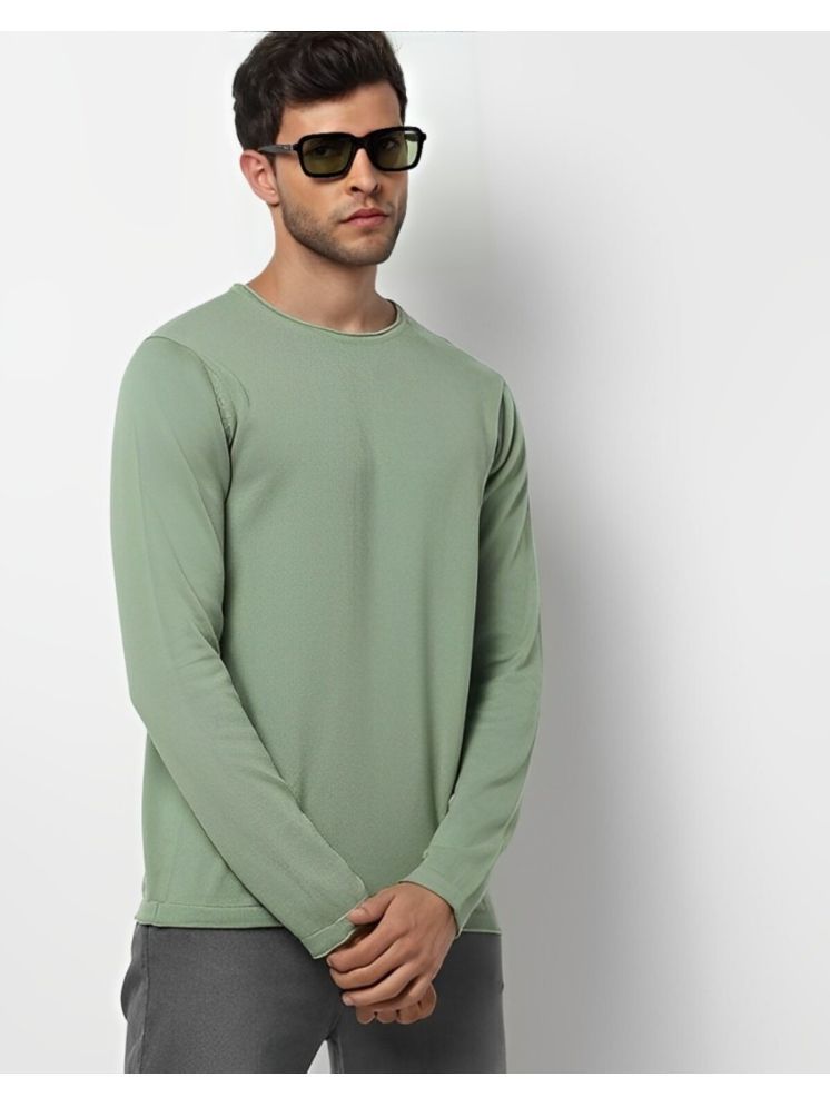     			plusperfaction Cotton Blend Regular Fit Solid Full Sleeves Men's Round T-Shirt - Mint Green ( Pack of 1 )