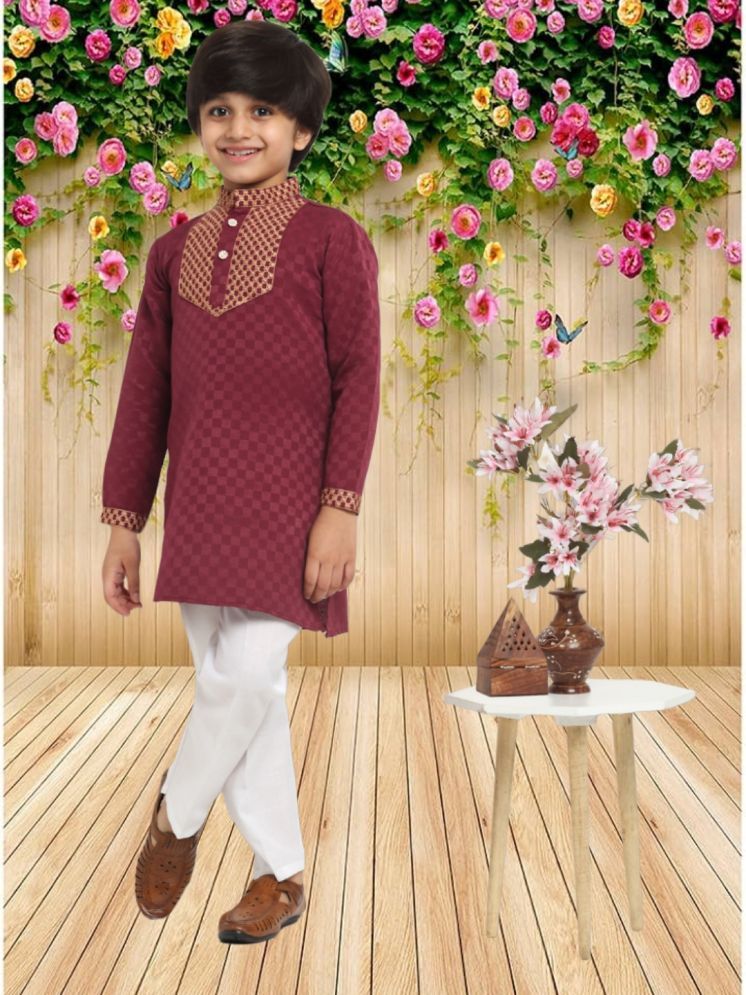     			CENSAL Maroon Cotton Boys Kurta Sets ( Pack of 1 )