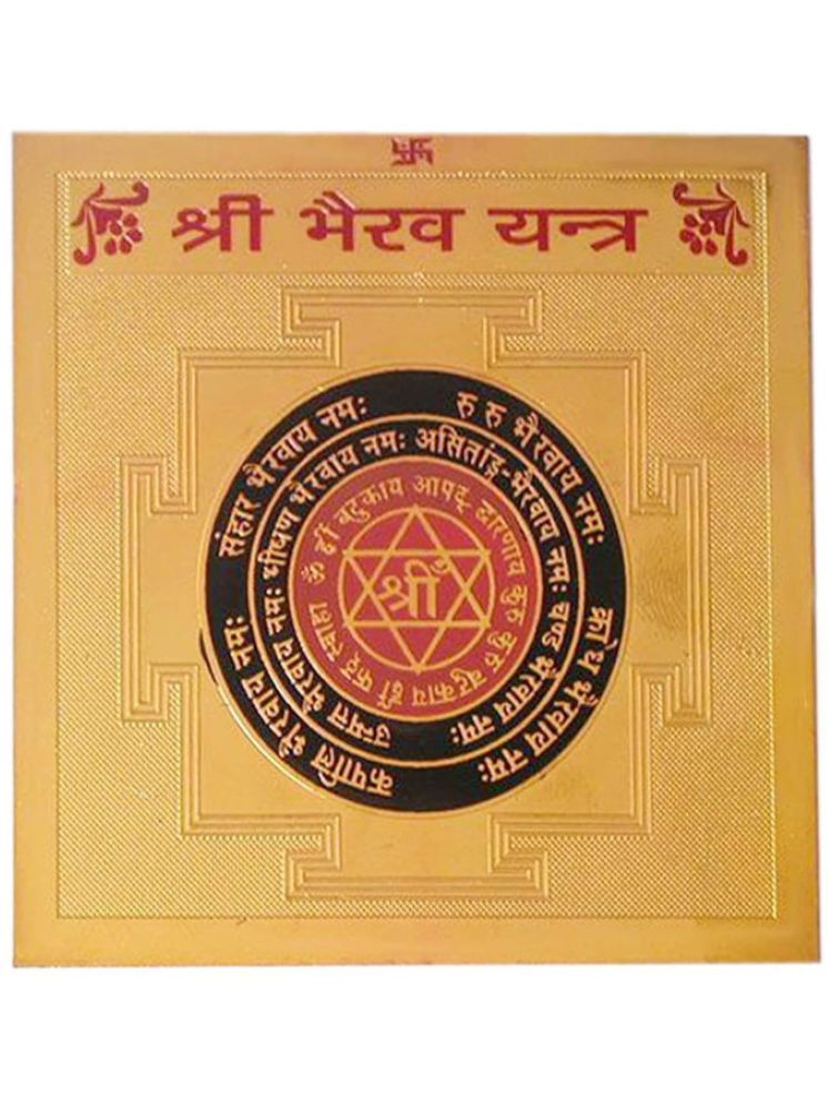     			EKRAJ 24K Gold Plated Color Shree Bhairab Yantra 3.5 x 3.5 Inch