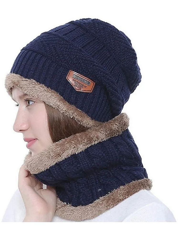     			Infispace Blue Woollen Women's Cap ( Pack of 1 )