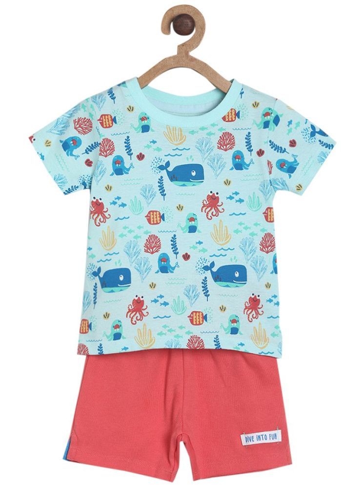     			MINI KLUB Multi Cotton Baby Boy T-Shirt & Shorts ( Pack of 1 )