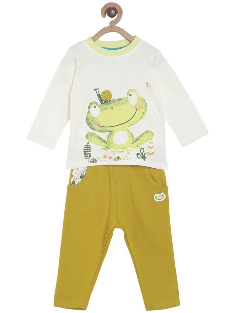     			MINI KLUB White Cotton Baby Boy T-Shirt & Trouser ( Pack of 1 )