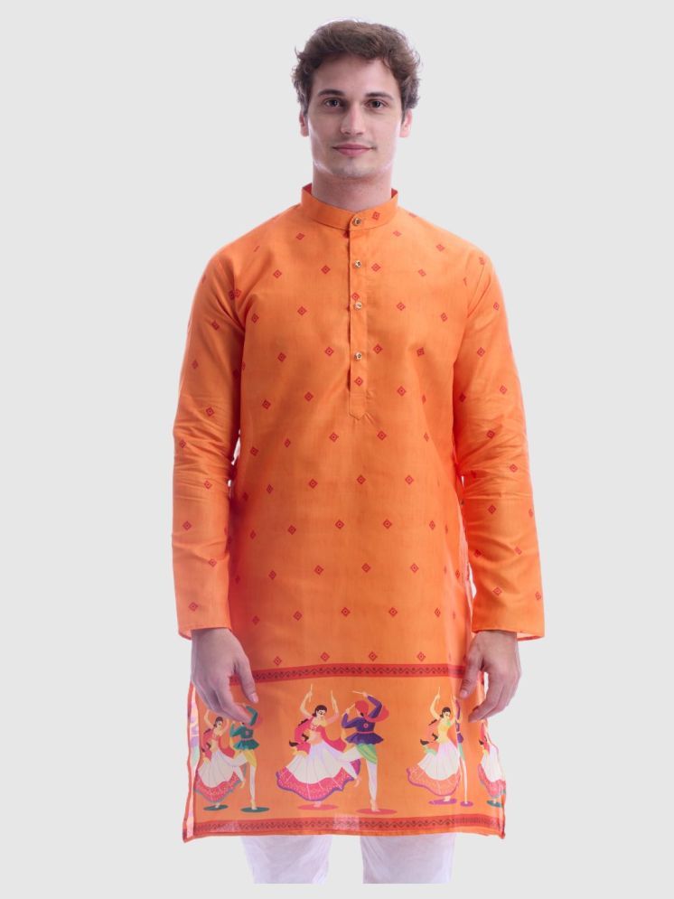     			Maharaja Orange Cotton Men's Regular Kurta ( Pack of 1 )