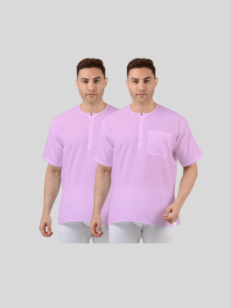     			Maharaja Pink Cotton Men's Regular Kurta ( Pack of 2 )