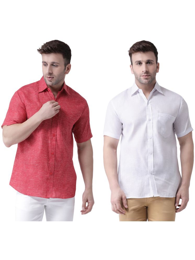     			RIAG Cotton Blend Regular Fit Solids Half Sleeves Men's Casual Shirt - White ( Pack of 2 )