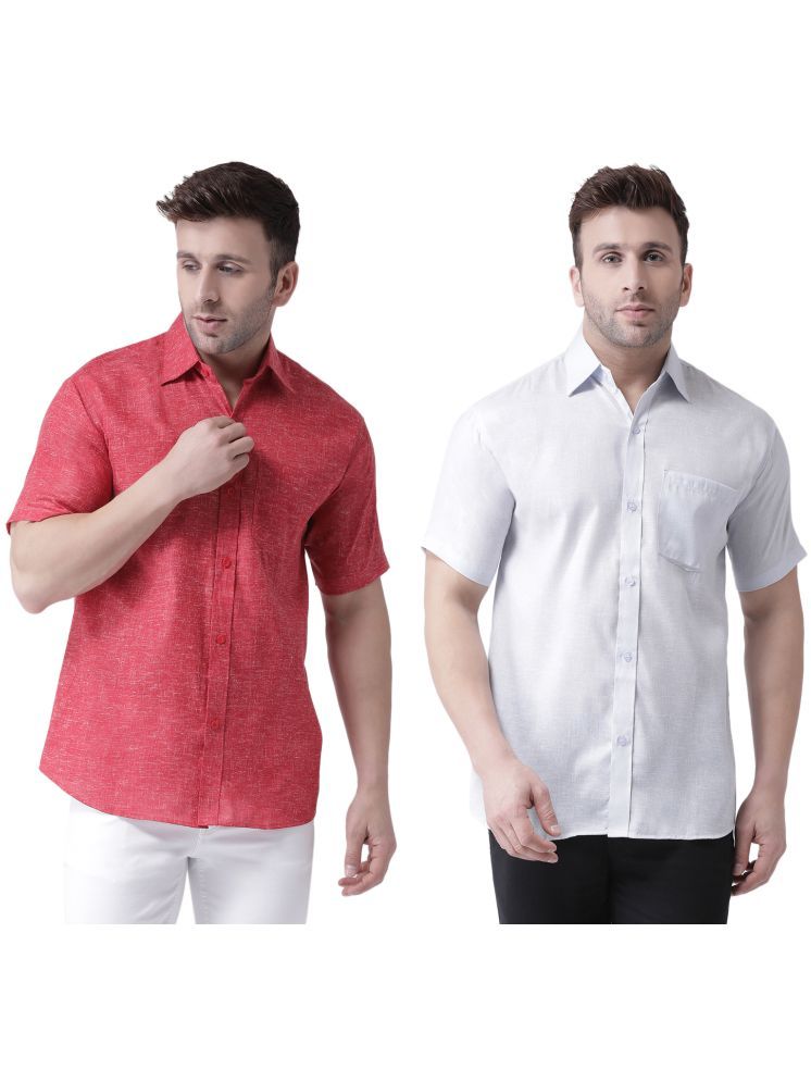     			RIAG Cotton Blend Regular Fit Solids Half Sleeves Men's Casual Shirt - White ( Pack of 2 )