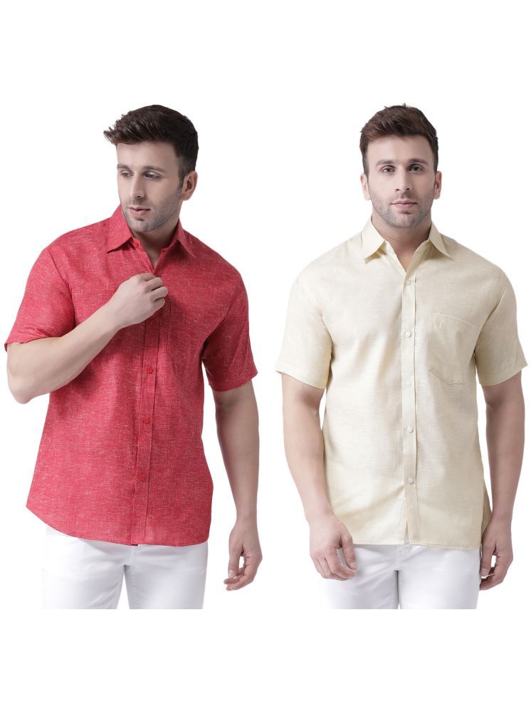     			RIAG Cotton Blend Regular Fit Solids Half Sleeves Men's Casual Shirt - Beige ( Pack of 2 )