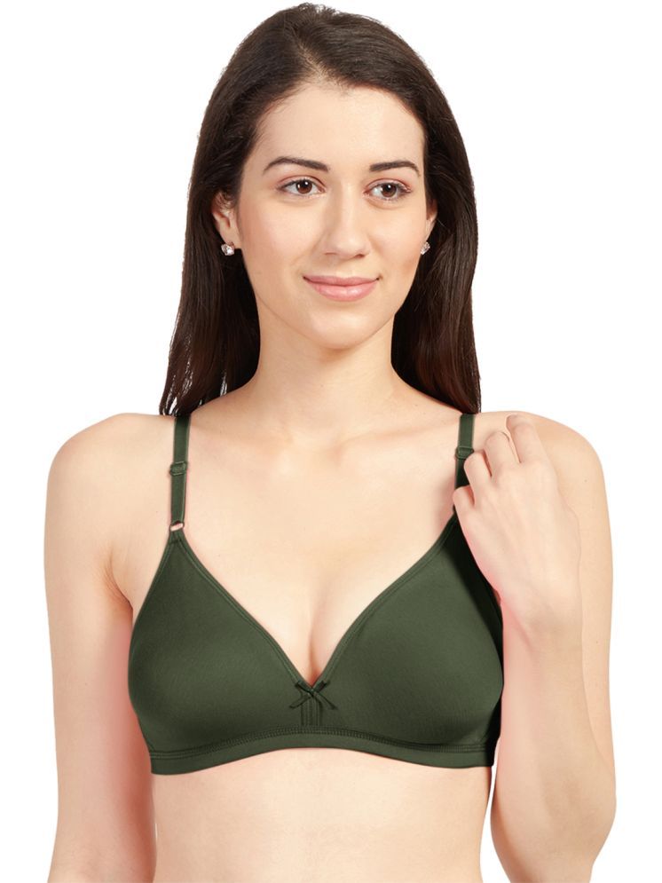     			Sonari Cotton Blend Non Padded Women's Plunge Bra ( Olive ) omaniaolive