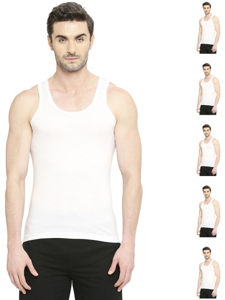     			VIP Pack of 6 Cotton Men's Vest ( White ) Bonus Premium