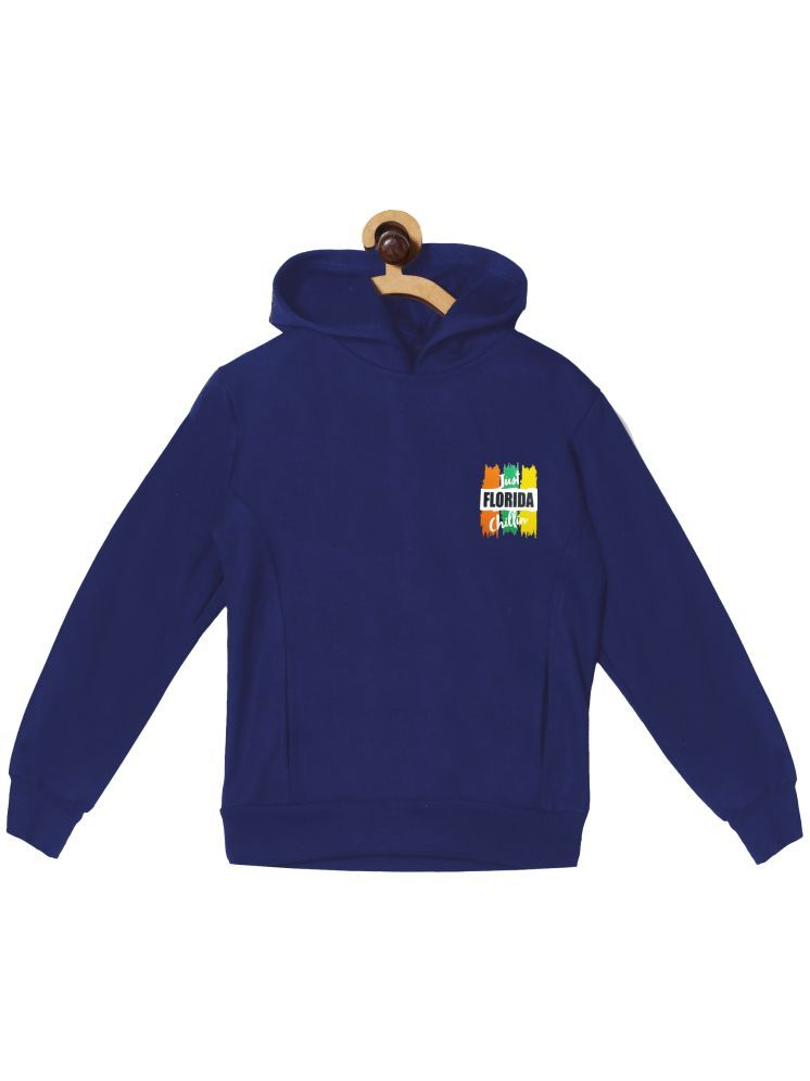     			authenticable Navy blue color hooded sweatshirts with v cut and side pocket on front in fleeze fabric for Kids