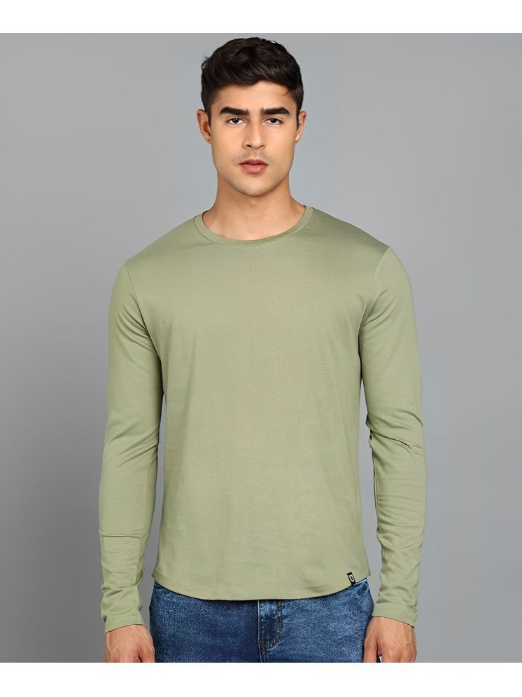     			plusperfaction Cotton Blend Regular Fit Solid Full Sleeves Men's Round T-Shirt - Mint Green ( Pack of 1 )