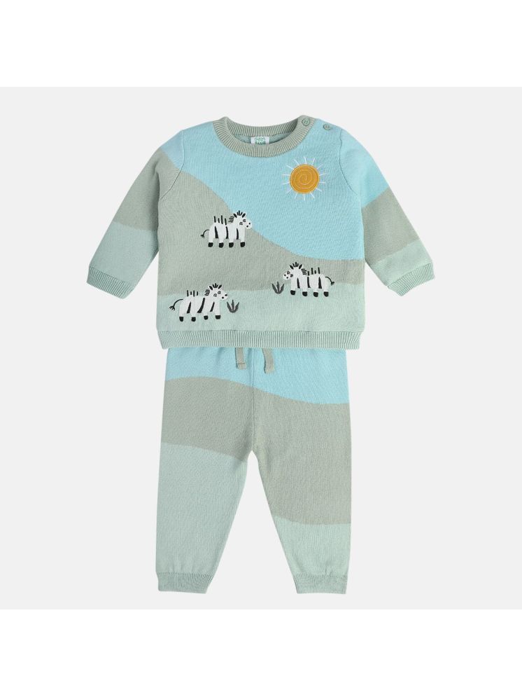     			MINI KLUB Pack of 1 Baby Boys Cotton Sweatshirt & Jogger Set ( Green )