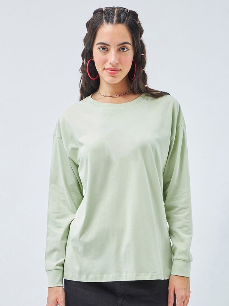     			curvy comfort Mint Green Cotton Blend Regular Fit Women's T-Shirt ( Pack of 1 )