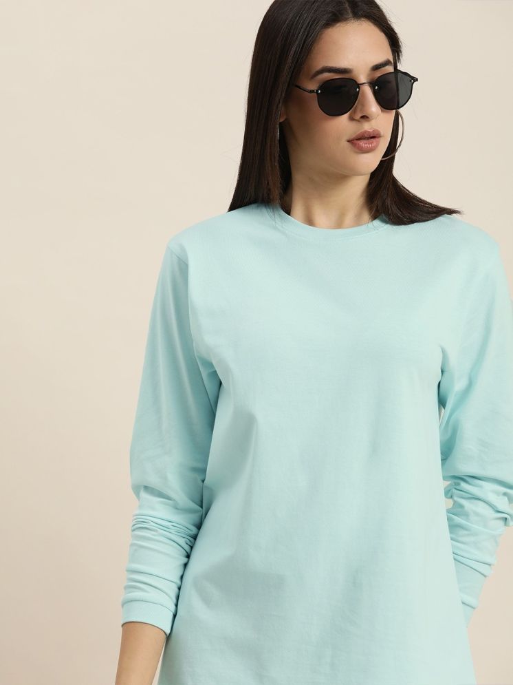     			plusperfaction Sea Green Cotton Blend Regular Fit Women's T-Shirt ( Pack of 1 )