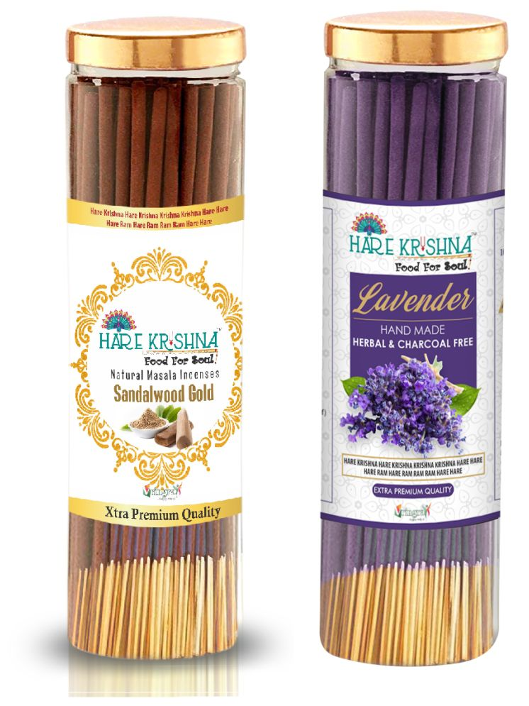     			Hare Krishna Food For Soul Incense Stick Pure Sandal,Lavender 200 gm ( Pack of 1 )