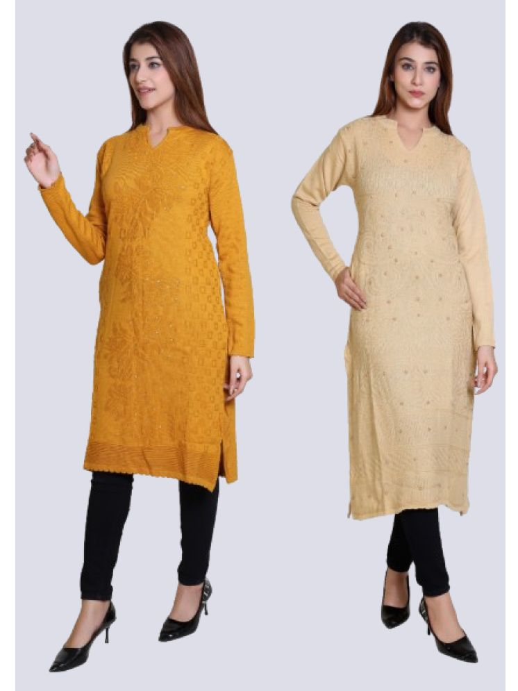     			Japroz Woollen Solid Straight Women's Kurti - Multicolor ( Pack of 2 )