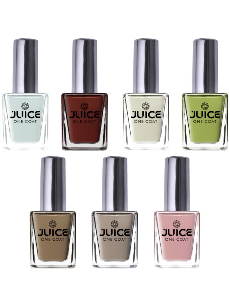     			Juice Nail Paint 11ml Each (Pack of 7) (Merlot, Bright Green, Brown, Pastel Green, Pink Blush, Dusk-hue, Brown Beige)