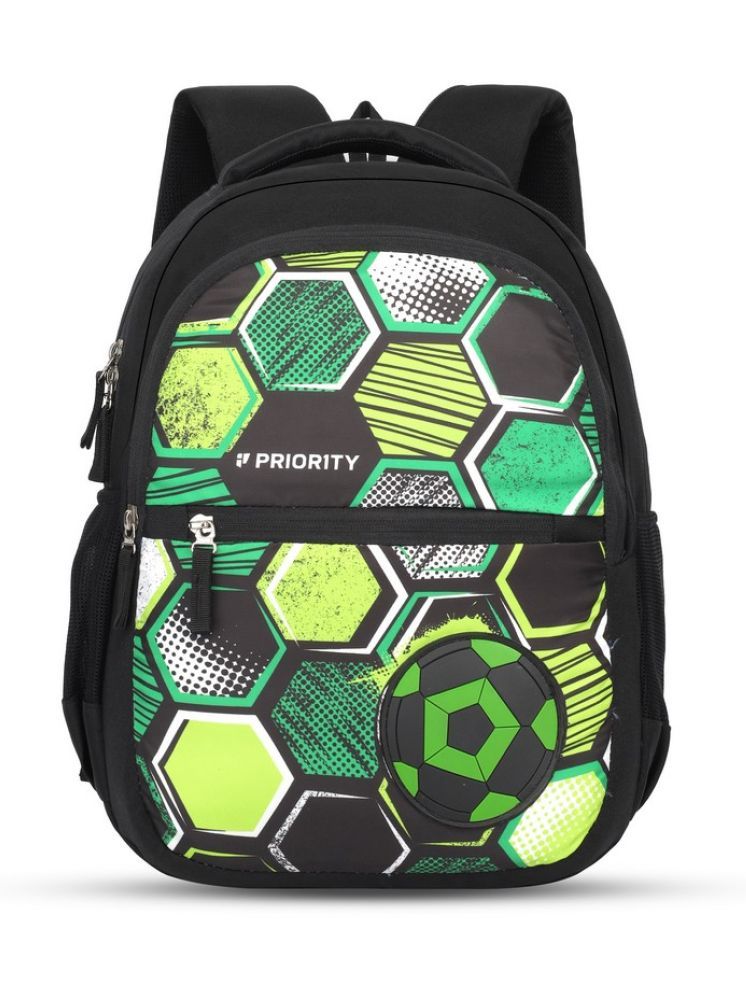     			Priority Black PU Backpack For Kids