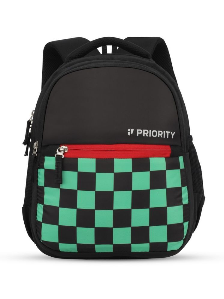     			Priority Black PU Backpack For Kids