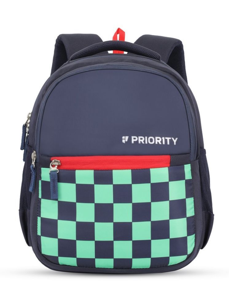     			Priority Navy Blue PU Backpack For Kids