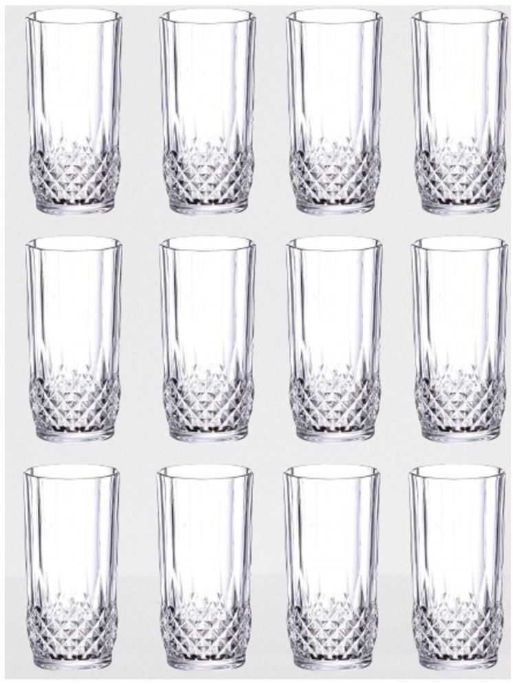     			Somil Party Glass/Beer Mug Glass Plain Water Glass 350 ml ( Pack of 12 ) Transparent