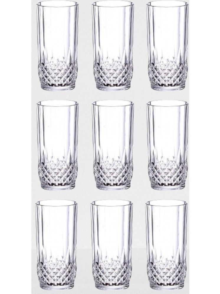     			Somil Party Glass/Beer Mug Glass Plain Water Glass 350 ml ( Pack of 9 ) Transparent