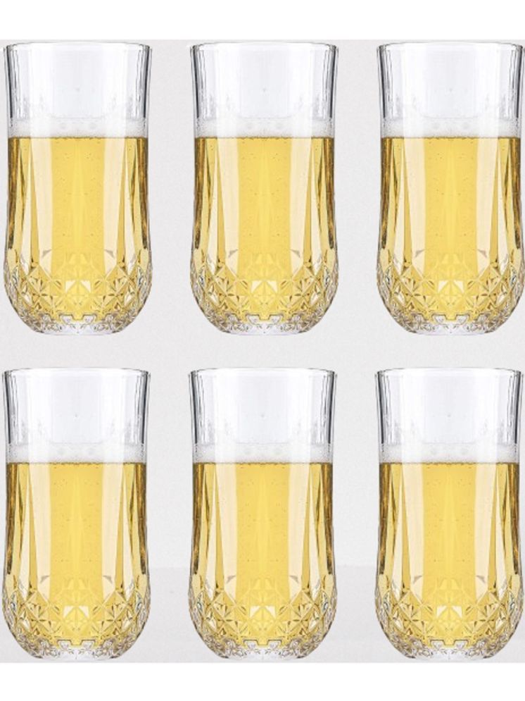     			Somil Party Glass/Beer Mug Glass Plain Water Glass 350 ml ( Pack of 6 ) Transparent