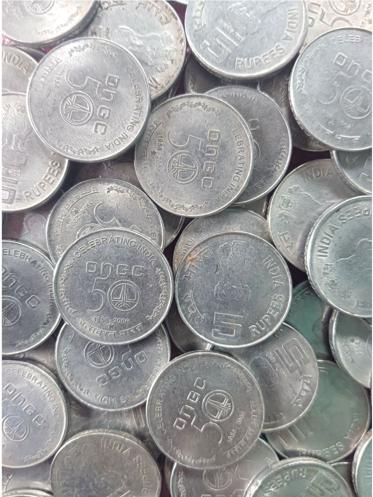     			5 RUPEES STEEL COMMEMORATIVE ONGC