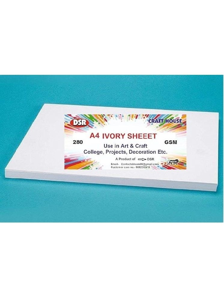     			FREEDY A4 Size, 225 GSM Smooth Finish Ivory Drawing Paper Sheets, White, 8.25x11.5 Inch, Combo Pack of 25 Sheets