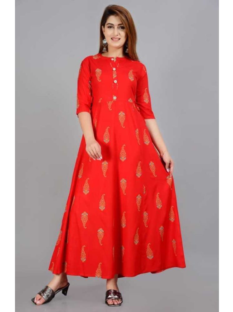     			NUPITAL Viscose Printed Anarkali Women's Kurti - Red ( Pack of 1 )