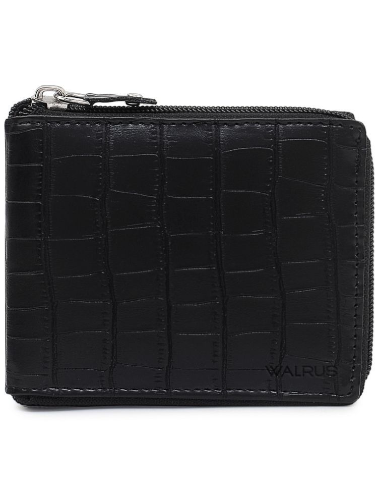     			Walrus Black Faux Leather Men's RFID Wallet ( Pack of 1 )