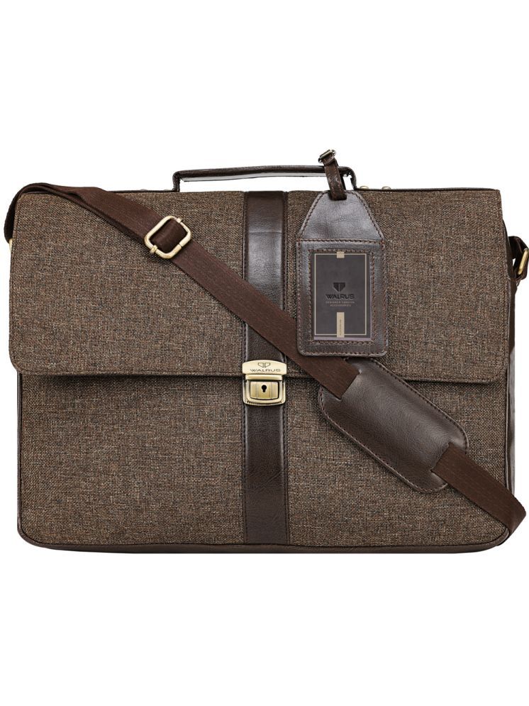     			Walrus Brown Fabric Office Bag