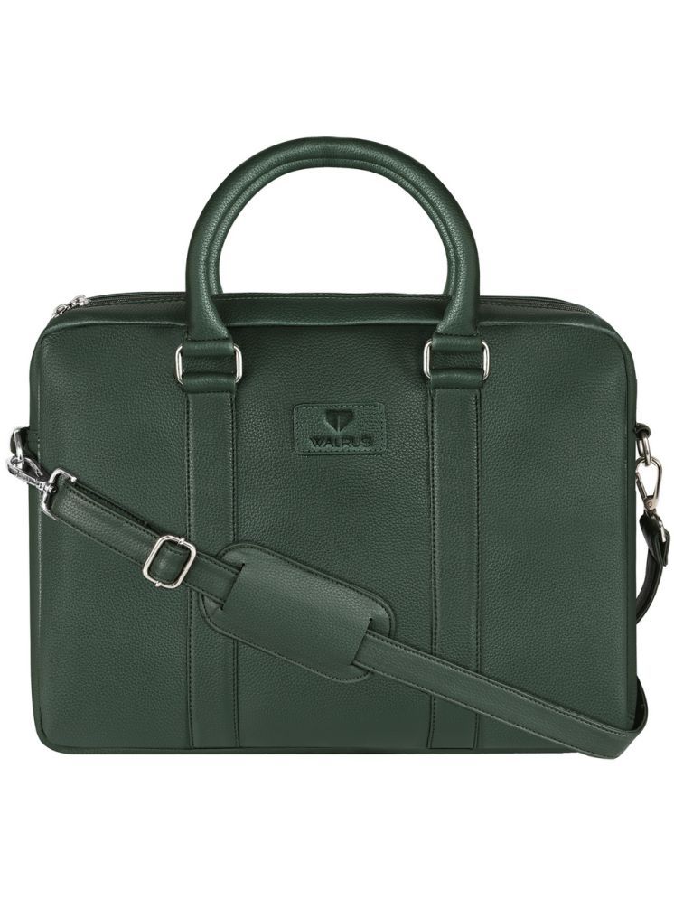     			Walrus Green Fabric Office Bag