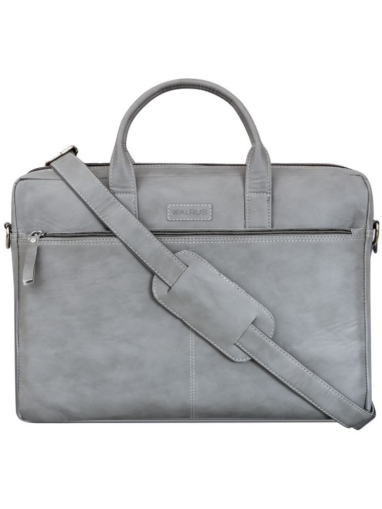     			Walrus Grey Faux Leather Office Bag