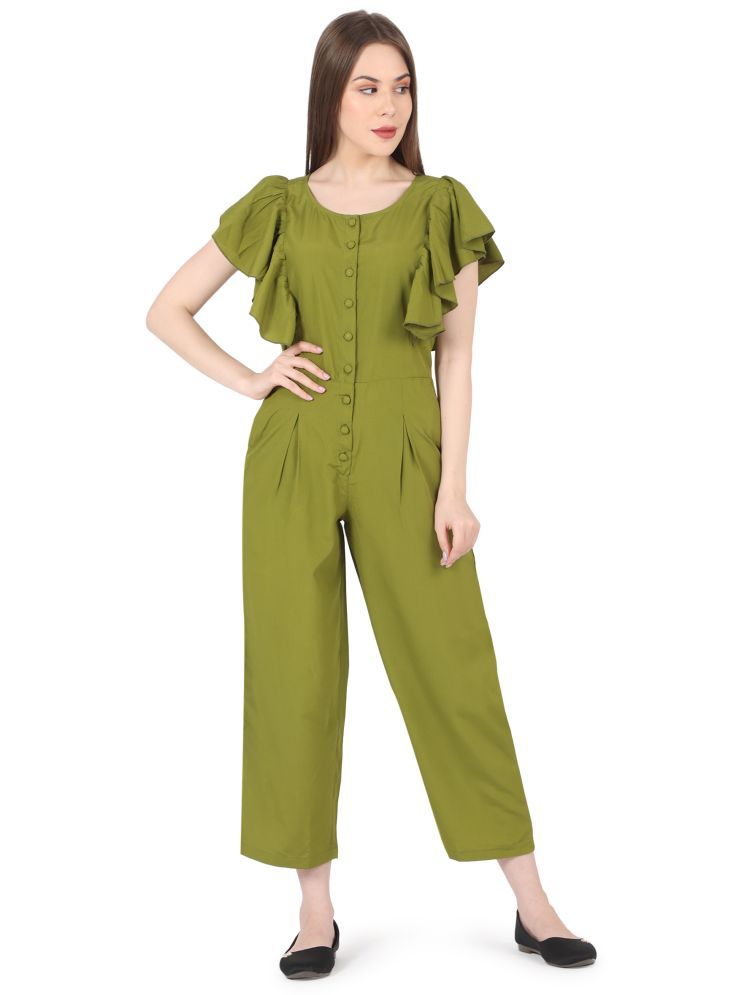     			kg trenzz Lime Green Crepe Regular Fit Women's Jumpsuit ( Pack of 1 )