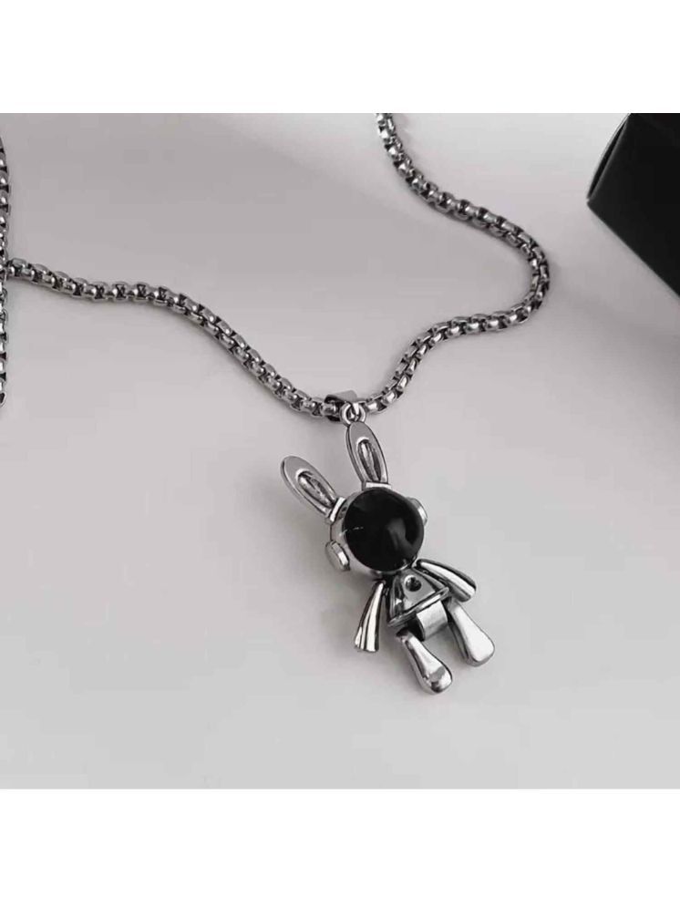     			Fashion frill Men pendant Exclusive Silver Hip Hop Rabbit stainless Steel Pendant for Men Boys