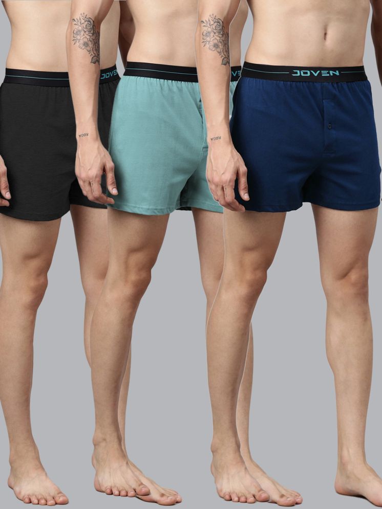     			Joven Pack of 3 Cotton Men's Boxer- ( Multi ) Boxer Shorts