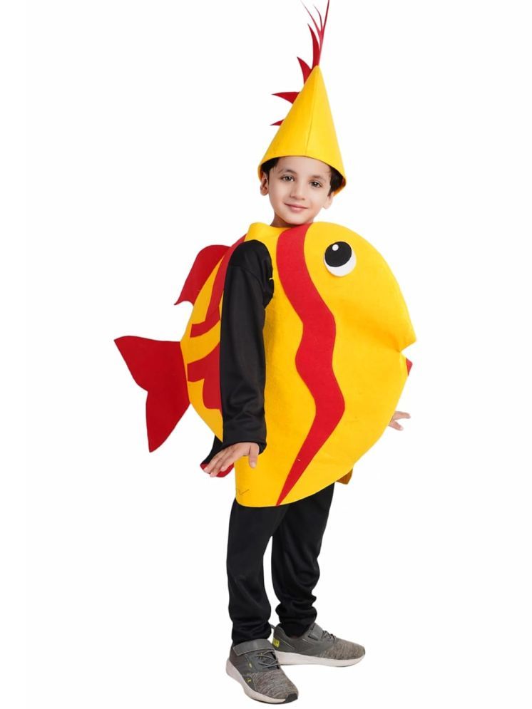     			Kaku Fancy Dresses Gold Fish Cutout for kids, Water Animal Costume For Boys & Girls (Freesize/Only Cutout with Cap)