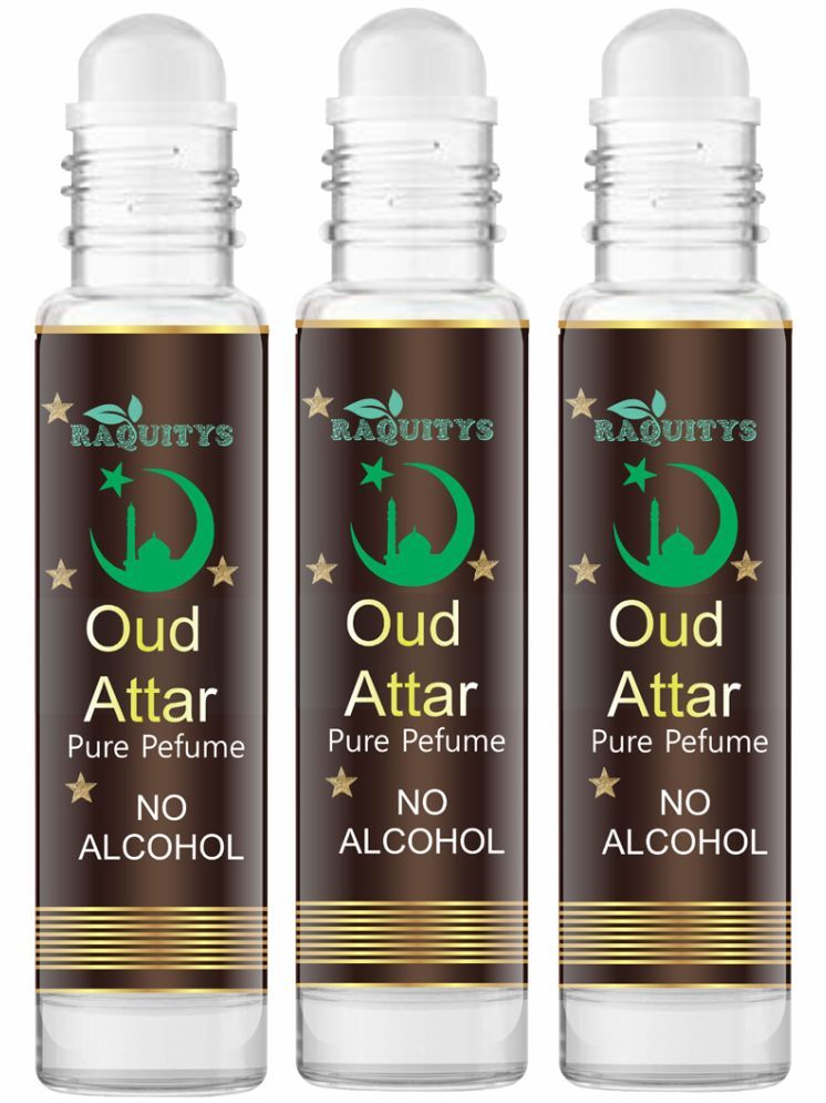     			RAQUITYS Oud Non- Alcoholic Below 50ml Attar ( Pack of 3 )