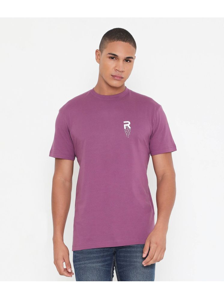     			Rivolta 100% Cotton Regular Fit Solid Half Sleeves Men's Round T-Shirt - Purple ( Pack of 1 )