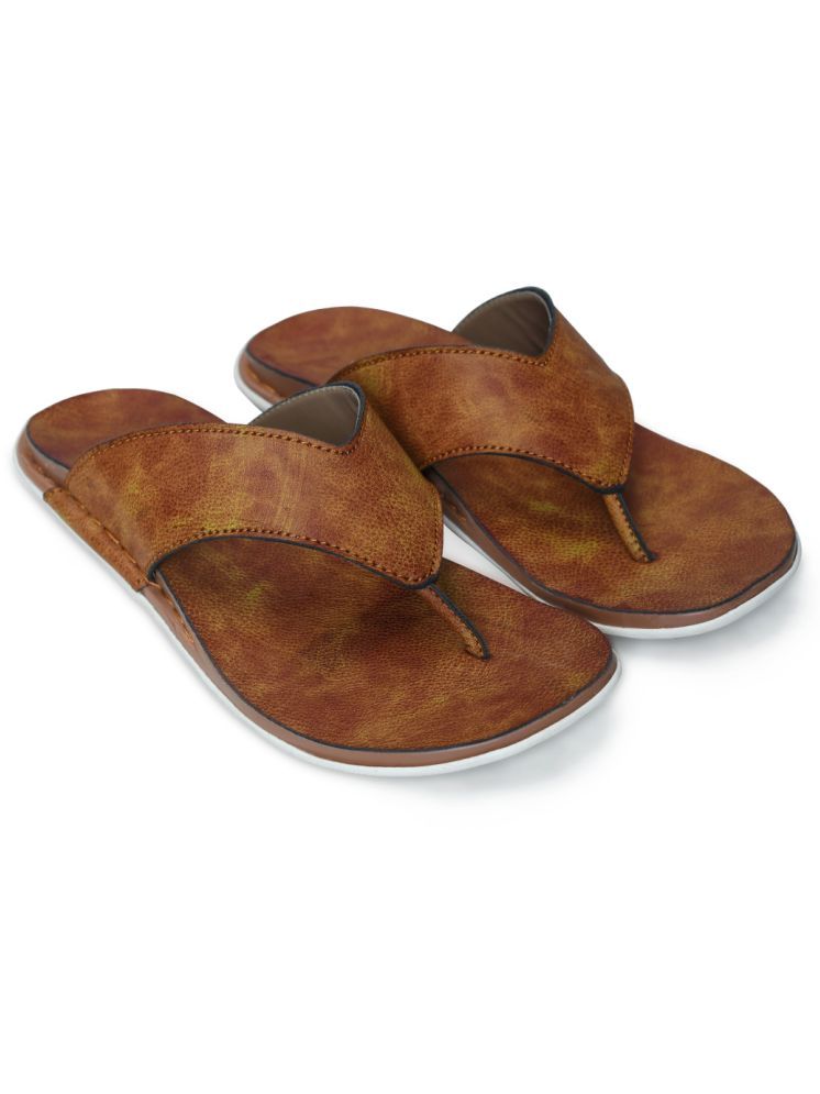     			STEPFOX Tan Men's Leather Slipper